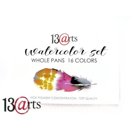 Akvarellfesték készlet 16 szín, 16 whole pans colors, paper/plastic case / 13@rts Watercolors set (1 db)