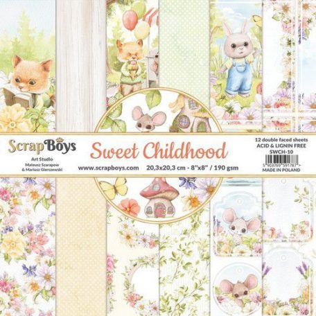 Papírkészlet 8" (20 cm), Sweet Childhood / ScrapBoys Paper Pad (12 lap)