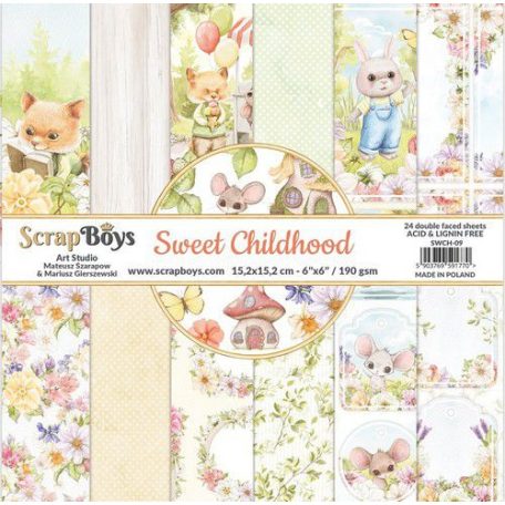 Papírkészlet 6" (15 cm), Sweet Childhood / ScrapBoys Paper Pad (24 lap)