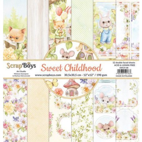 Papírkészlet 12" (30 cm), Sweet Childhood / ScrapBoys Paper Pad (12 lap)