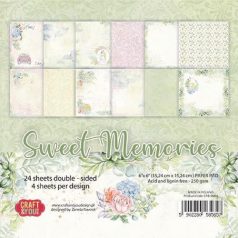   Papírkészlet 6" (15 cm), Sweet Memories / Craft&You Paper Set (24 lap)