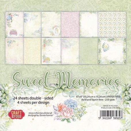 Papírkészlet 6" (15 cm), Sweet Memories / Craft&You Paper Set (24 lap)