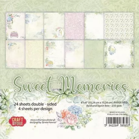 Papírkészlet 6" (15 cm), Sweet Memories / Craft&You Paper Set (24 lap)