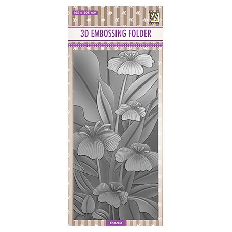 Domborító mappa , Slim-line Flowers Lillies / NC 3D Embossing Folders (1 db)