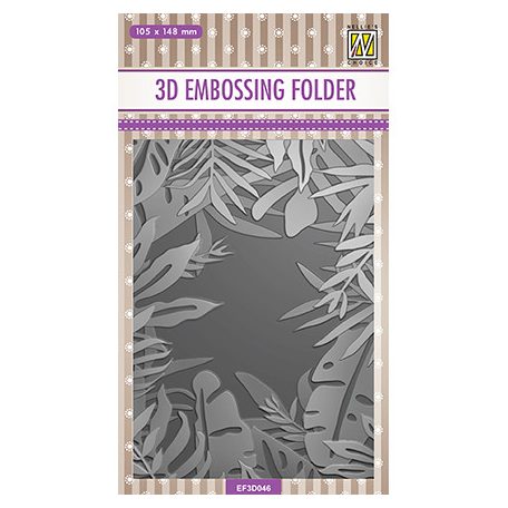 Domborító mappa , Frame of tropical leaves / NC 3D Embossing Folders (1 db)
