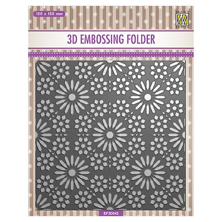 Domborító mappa , Square frame Flower pattern / NC 3D Embossing Folders (1 db)