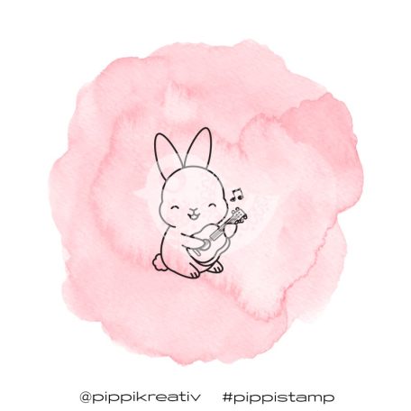 Gumibélyegző , Music Bunny / PIPPI Rubber Stamp (1 db)