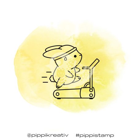 Gumibélyegző , Fitness Bunny / PIPPI Rubber Stamp (1 db)
