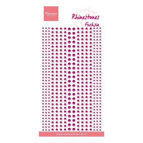 Díszítő pötty , Rhinestones - Fuchsia / Marianne Design Enamel dots (1 csomag)