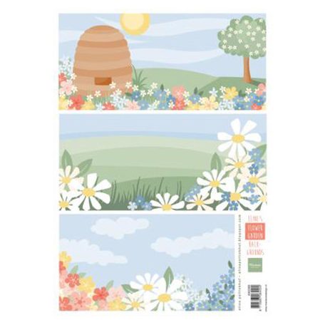 Kivágóív A4, Eline's Flower garden backgrounds / Marianne Design Decoupage paper (1 db)