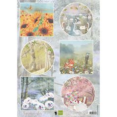   Kivágóív A4, Spring Wishes - Swans / Marianne Design Decoupage paper (1 db)