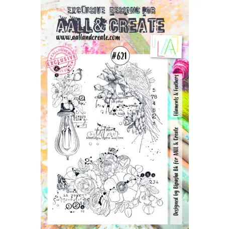 Szilikonbélyegző , Filaments & Feathers / AALL Stamp (1 db)