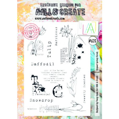 Szilikonbélyegző A4, Elegant Spring Florals / AALL Stamp (1 db)