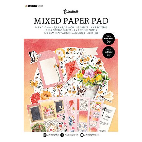 Papírkészlet , Mixed Paper Pad Pattern paper Essentials nr.16 / SL Scrap set (12 lap)