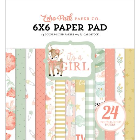 Papírkészlet 6" (15 cm), It's A Girl / Echo Park Paper Pack (24 lap)