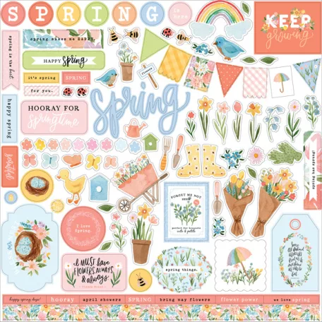 Matrica 12" (30 cm), My Favorite Spring Elements/ Echo Park Cardstock Stickers (1 csomag)