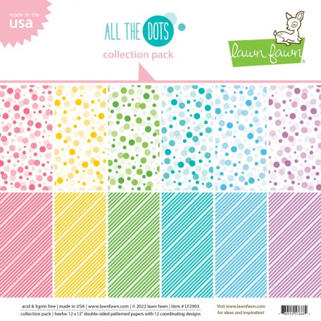 Papírkészlet 12" (30 cm), All The Dots / Lawn Fawn Double-Sided Collection Pack (1 csomag)