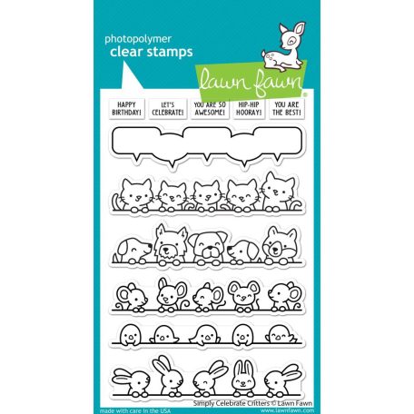 Szilikonbélyegző LF2860, Simply Celebrate Critters / Lawn Fawn Clear Stamps (1 csomag)