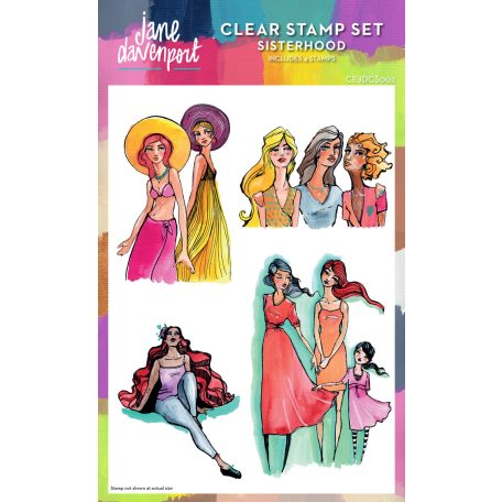 Szilikonbélyegző 6"x8", Sisterhood / Jane Davenport Clear Stamps (1 csomag)