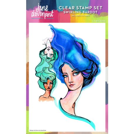 Szilikonbélyegző 6"x8", Swirling Bardot / Jane Davenport Clear Stamps (1 csomag)