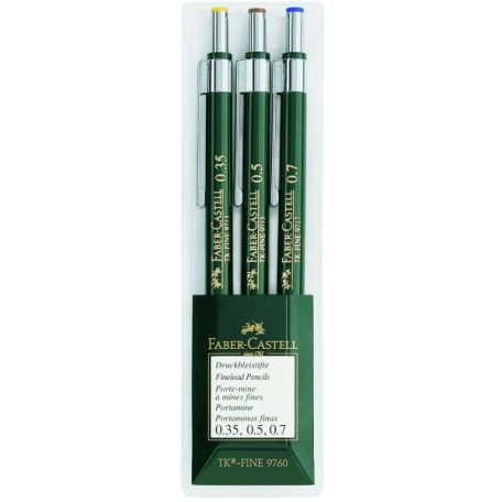 Faber-Castell mechanikus ceruza készlet 0,35/0,50/0,70mm, Mechanical pencil FC TK-Fine 9760 / Faber Castell Mechanical pencil (3 db)