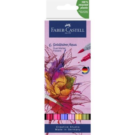 Faber-Castell Goldfaber Aqua ecsetfilc , Flowers / Faber Castell Goldfaber Aqua Dual Marker (6 db)