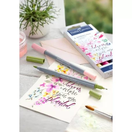 Faber-Castell Goldfaber Aqua ecsetfilc , Lettering / Faber Castell Goldfaber Aqua Dual Marker (6 db)