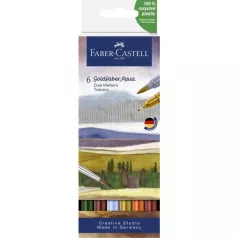  Faber-Castell Goldfaber Aqua ecsetfilc , Tuscany / Faber Castell Goldfaber Aqua Dual Marker (6 db)
