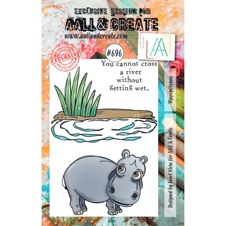 Szilikonbélyegző A7, Hippopotamus / AALL Stamp (1 db)