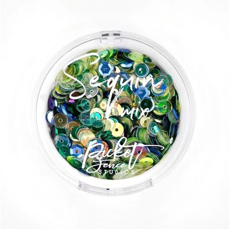 Flitter díszítőelem , Green Seas / Picket Fence Studios Sequin Mix (1 csomag)