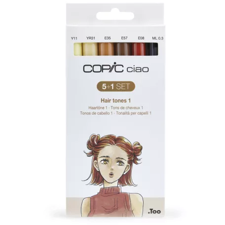 Copic Ciao alkoholos marker készlet, Hair tones 1 - (5+1) db