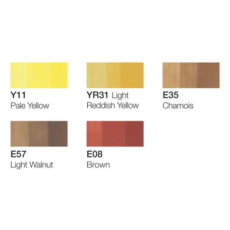 Copic Ciao alkoholos marker készlet, Hair tones 1 - (5+1) db