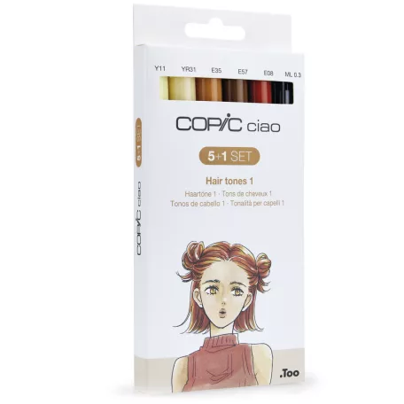 Copic Ciao alkoholos marker készlet, Hair tones 1 - (5+1) db