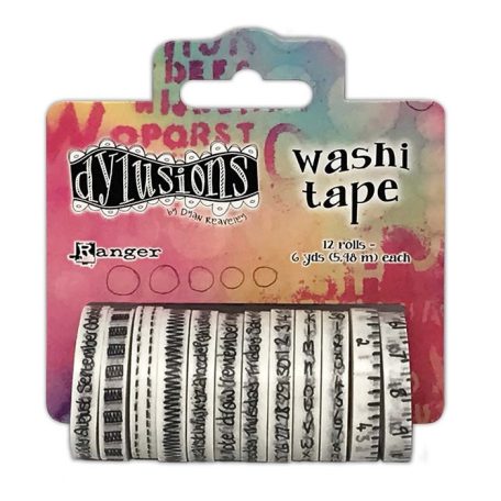 Dekorációs ragasztószalag készlet , White / Dylusions Washi Tape set (12 db)
