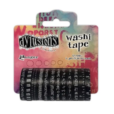 Dekorációs ragasztószalag készlet , Black / Dylusions Washi Tape set (12 db)