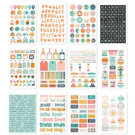 Matrica , Sticker Book / Simple Stories Let's Go! (12 ív)