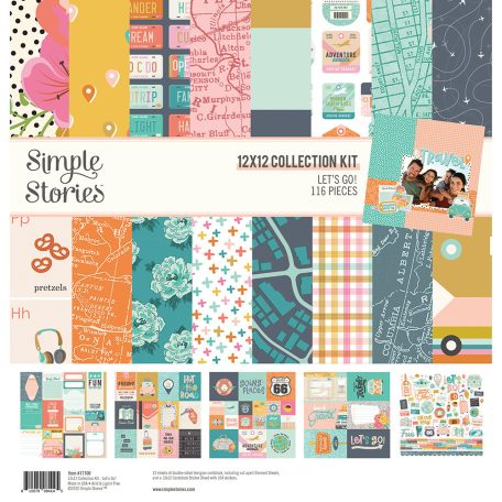 Papírkészlet 12" (30 cm), Collection Kit / Simple Stories Let's Go! (1 csomag)
