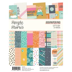   Papírkészlet 6"x8", Paper Pad / Simple Stories Let's Go! (24 lap)