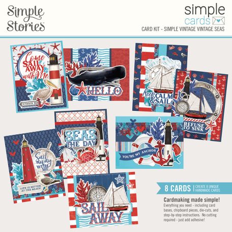 Üdvözlőlap készlet , Simple Cards Kit / Simple Stories Simple Vintage Vintage Seas (1 csomag)