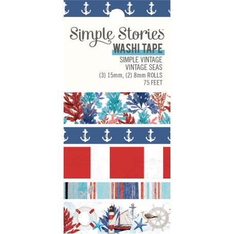 Dekorációs ragasztószalag , Washi Tape / Simple Stories Simple Vintage Vintage Seas (5 db)