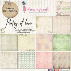   Papírkészlet 12" (30 cm), Poetry of Love / Dress My Craft Paper Pad (20 lap)