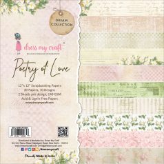  Papírkészlet 12" (30 cm), Poetry of Love / Dress My Craft Paper Pad (20 lap)