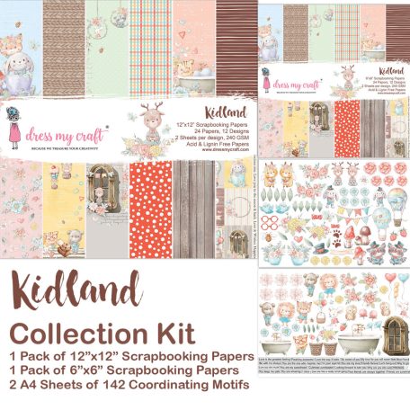 Papírkészlet 12" (30 cm), Kidland / Dress My Craft Collection Kit (1 csomag)
