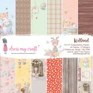   Papírkészlet 12" (30 cm), Kidland / Dress My Craft Paper Pad (24 lap)