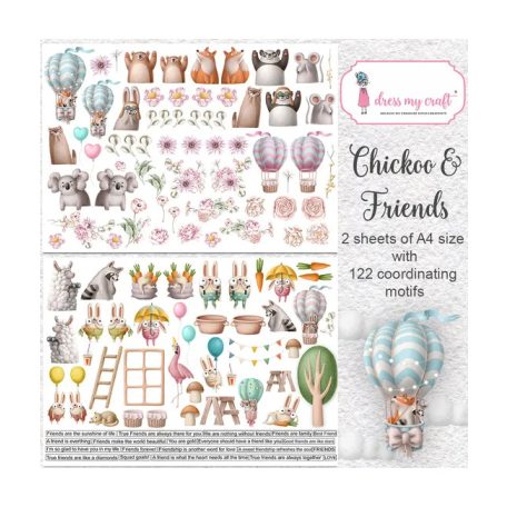 Kivágóív A4, Chickoo & Friends Vol.1/ Dress My Craft Motif Sheet  (2 ív)