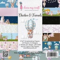   Papírkészlet 6" (15 cm), Chickoo & Friends / Dress My Craft Paper Pad (24 lap)
