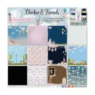   Papírkészlet 12" (30 cm), Chickoo & Friends / Dress My Craft Paper Pad (24 lap)