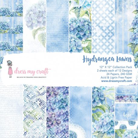 Papírkészlet 6" (15 cm), Hydrangea Lawns / Dress My Craft Paper Pad (24 lap)