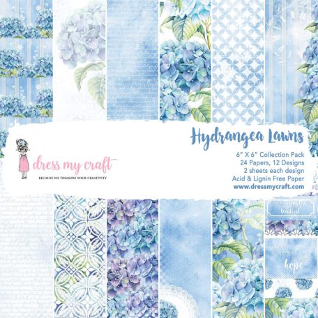 Papírkészlet 12" (30 cm), Hydrangea Lawns / Dress My Craft Paper Pad (24 lap)