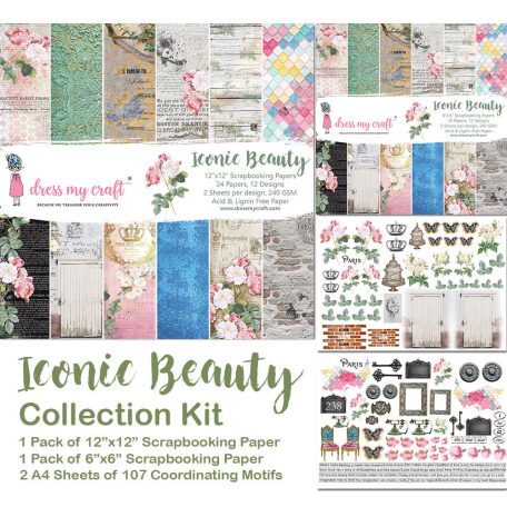 Papírkészlet 12" (30 cm), Iconic Beauty / Dress My Craft Collection Kit (1 csomag)